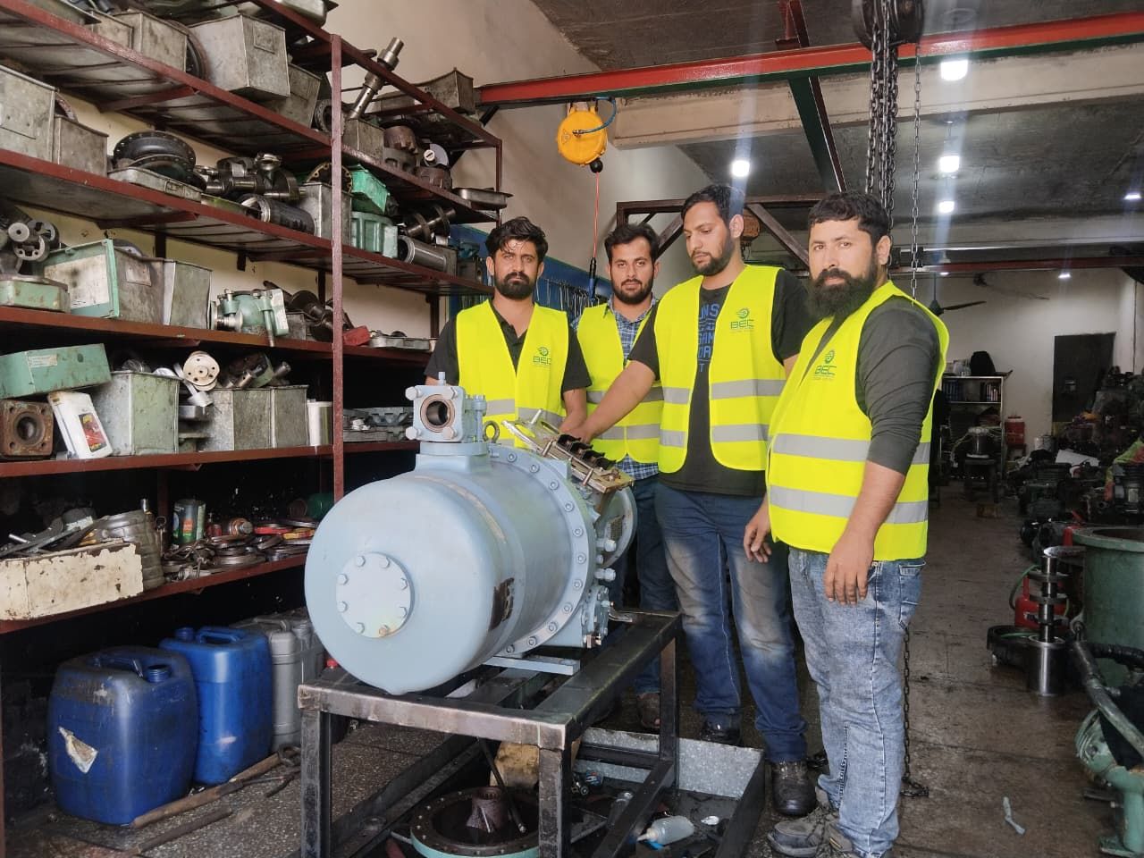 BEC engineer testing equipment on site